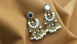 Dangle Earrings Ethnic Silver Color Gypsy For Women Boho Jewelry Beads Bell Tassel Jhumka Ladies Retro