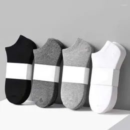 Women Socks 5pair / Lot Fashion Men Men Boat Summer Autumn Autumn Non-slip silicone غير مرئي القطن الذكور الكاحل Slippers Meia