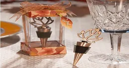 Wedding Bridal Shower Favors Gifts Bronze Fall in Love Maple Wine Bottle Stopper Leaf Party Decoration8945453