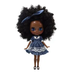 Icy DBS Blyth Doll Super Black Hud Black Hair Afro Hair Joint Body Shiny Face 16 BJD 30 CM Toy Anime 240304