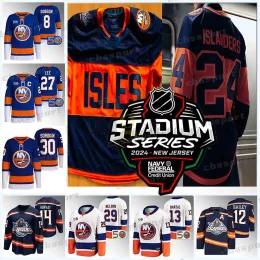 الرجال المخصصون للنساء الشباب ny'iSlanders''2024 سلسلة ملعب جيرسي زاك باريس إيليا سوروكين آدم بيليتش ريان بولوك نوح دوبسون كايل بالميري مات مارتن بروك نيلسون