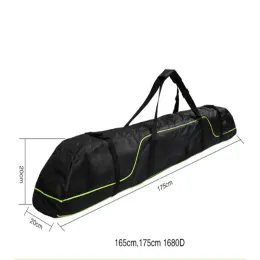 Påsar skidstång pack snöstövlar hjälm bärbar bär axel handväska för dubbla snowboards vattentätt oxford fodral omslag 165 cm 175 cm