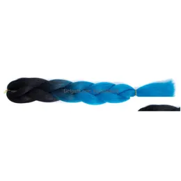 Extensões de cabelo sintético ombre cor jumbo tranças premium extensiones de cabello 24 polegadas trança cloghet para mulheres entrega de gota prod dht8l