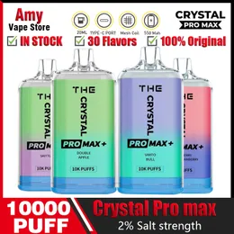 WGA The Crystal Pro Max 100000 퍼프 일회용 vape 펜 2% 니코틴 vapes e 담배 10k 12k 15k 퍼프 바 증기 Vaper vaper