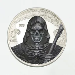5 PCS The Ghost Scream Killer Coins Silver Plated Monster Evil Spirits 40 مم شارة Elizabeth Home Home Decoration 247L