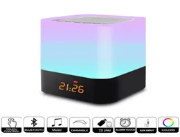 Bluetooth مكبر صوت ليلا ضوء السرير بجانب السرير مع المنبه على مدار الساعة إعادة شحن اللمسة لون LED مصباح الجدة R216320549