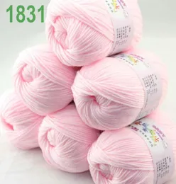 Många 6 bollar x 50g kashmir silkes sammet barn garn baby rosa 18319080576