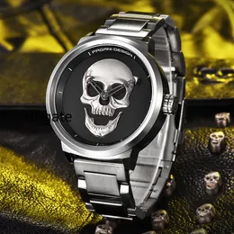 Punk 3D Skull Men s Watch Stainless Steel Waterproof Quartz Wristwatch
