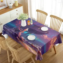 테이블 천 점프 워터 고래 식탁보 직사각형 거대한 바다 생물 거실 식당을위한 부엌 파티 여행 장식