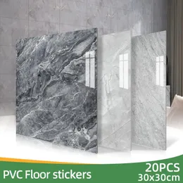 20 st av PVC Imitation Marble Floor Stickers Selfadhesive Wall Waterproof Badrum vardagsrum Moden Dekorationsdekaler 240301