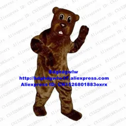 Costumi mascotte Marrone Lungo Pelliccia Lontra Lutra Castoro Nutria Coypu Marmotta Bobac Tarabagane Costume mascotte Benvenuto ai nuovi arrivati Saluta gli ospiti Zx2744