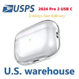 USA Stock For Apple Airpods pro 2 Generation 3rd airpod max Pro 2 USB C Earphone Accessories Wireless Headphones Bluetooth Headset Silicone cases airpod pro TPU cases