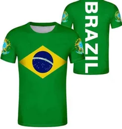 Brazylia T Shirt Custom Numer Bra Country Tshirt Portugal BL Flag Portugalski nadruk Po Brasil Federativa DIY Ubrania 8951884