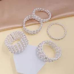 Ny flerskiktade pärlelastiska för kvinnors personliga modeins -armband handstycke B287