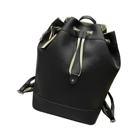 Gaston Champagne Designer-Rucksack aus schwarzem Leder, Taurillon-Rucksack mit Kordelzug, doppelte Schultertasche, luxuriöse Rucksäcke, Tragetaschen, modische Rucksäcke