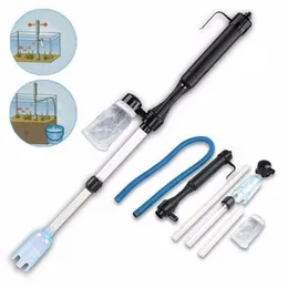 rium Battery Syphon Operated Fish Tank Vacuum Gravel Water Filter Clean Siphon Cleaner Tools Y200917300N