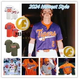 Austin Gordon Joe Allen 2024 Clemson Baseball Jersey Jackson Lindley Nick  Clayton 39 Ethan Darden Tristan Smith Caden Grice Custom Stitched Clemson 