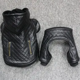 Styles Trade Leather Pet Clothes Winter Detachable Two Piece Warm Coat And Jacket Apparel Dog T200710275e