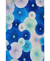 Pano de fundo para chá de bebê, adorável, verde, azul, flores de papel, festa de aniversário infantil, fundo de estúdio, adereços 1489734