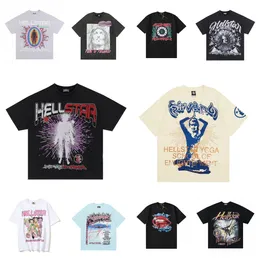 T-shirt da uomo t-shirt Estate Hellstar Only Tee Uomo Donna 1 T-shirt con stampa grafica rossa Hip girocollo Manica corta T-shirt larghe calore mv