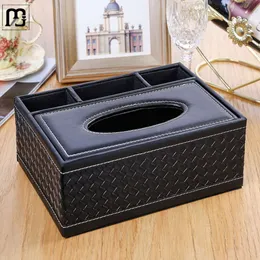 Binteng Europeans Style Multifunctional Leather Tissue Box, Tea Table Remote Control Storage Box, Home Living Room Paper Drawer, Hotel Paper