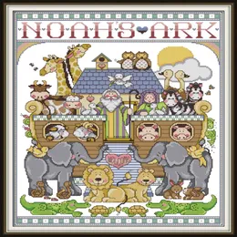 Zestaw Noah Ark Home Cross Stitch Ręcznie robione Cross Stitch Haftowe Zestawy do robót igłowych zliczone Drukuj na płótnie DMC 14CT 11CT303A