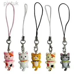 Keychains Lanyards E0BF Cell phone keychain Cat Pendant Phone Lanyard Anti Lost Doll Keyring Jewelry Y2K Handbag Backpack Cat key ring ldd240312