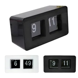 Auto Flip Over Clock Desk Flip Internal Gear Operated Stylish Modern Desk Wall Digital Clock Home Decor New Drop LJ2012112010