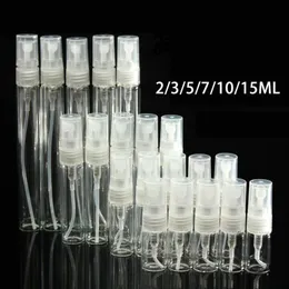 2/3/5/7/10/15 ml mini Clear Glass Refillable Parfym Pump Spray Bottle Atomizer tom kosmetisk prov presentbehållare Mewqv PVSMO