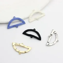 Charms WZNB 10Pcs Half Round Frame Semicircle Alloy Pendant Connector For Jewelry Making Diy Earrings Necklaces Accessories