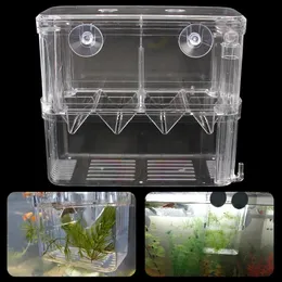 Isoleringslåda fiskbehållare avel fördubblar husdjur leveranser inkubatorhållare akvarium hatchery akryl transparent 240226