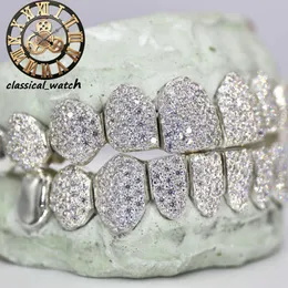 10 على 10 VVS VVS Moissanite Diamond Grillz Iceded Bussed أسفل مجوهرات الهيب هوب لمغني الراب الشبكة الشخصية الفاخرة