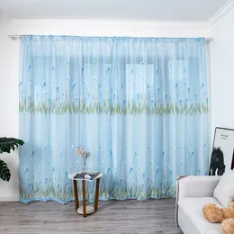 Multicolor Trumpet Gardin lämnar gardiner Tulle fönster Voile Drape Valance 1 Panel Tyg för vardagsrum Blackout Decoration#45268Z