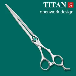 TITAN 7,5 polegadas profissional aliciamento tesoura ferramentas para animais de estimação máquina de corte de cão pet aliciamento Tesoura 240228