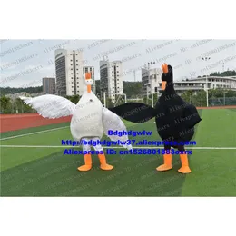 Mascot Costumes White Black Swan Cygnus Goose Geese Mascot Costume Adult Cartoon Character Ambulatory Walking Corporate Image Film Zx770