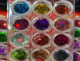 Nail Glitter 12Colors/Set Acrylic Mermaid Art 3D Sequins Secals for Fake Nails Tips Decoration Beauty Manicure6473735