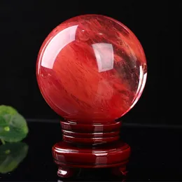 Sfera di cristallo rossa da 48-55 mm, pietra di fusione, sfera di cristallo, artigianato curativo, decorazione domestica, regalo d'arte2941