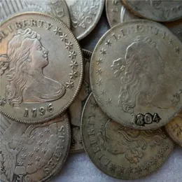 الولايات المتحدة الأمريكية Draped Bust Dollar 11 PCS 1794-1804 Coins Copy Archaize Old Looking Us Coins Brass Coinshole S2270