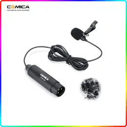 Microfones CVMV02 Phantom Power Omnidirectional XLR Lavalier Lapel Microphone för Canon Sony Panasonic videokamera för zoominspelare