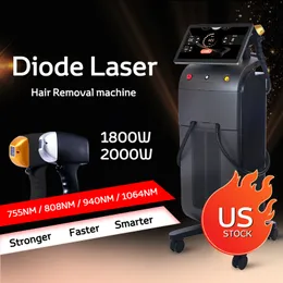 Máquina de remoção de pelos com 4 comprimentos de onda, laser de diodo, 755, 808, 1064nm, 940, depilador indolor para rosto e corpo