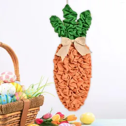Decorative Flowers Easter Carrot Wreath Spring Decor Front Door Swag For Home Window Wall Sign