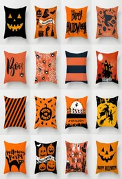 Trick Treat Pumpkin Cushion Cover 4545CM Szczęśliwy Halloween Rzuć Poduszka Pokrywa Happy Fall Y039 Ghosts Horror Pillcase ALE4281088956