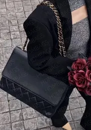 high quality lady black Flap bag with super large capacity womens messenger Bags pochette Leather purse bag luxury tote handbag Shoulder bag