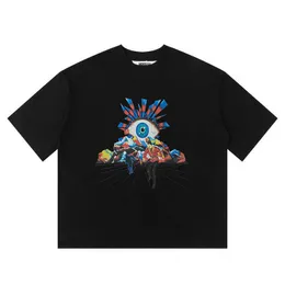 Projektant Men's Trend krótki rękaw Oczy Prawdy Umyj stare 3D Printed Eye Lose T-Shirt Mens i damskie moda O1G8