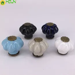 10 pçs pequena abóbora cerâmica armário de cozinha puxadores puxa armário porta cômoda gaveta botões handles2318