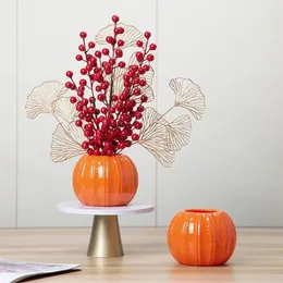 Vasi Vaso di zucca Vaso di plastica Composizione di fiori arancioni Articoli vari Organizzatore Soggiorno Ornamenti da tavolo Decorazione del giardino di casa