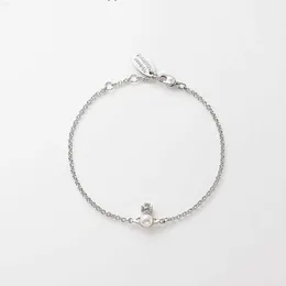 Hot selling in 2024vivian bracelet Empress Dowager West WOOD BALBINA mini Pearl Saturn Bracelet Simple and Classic