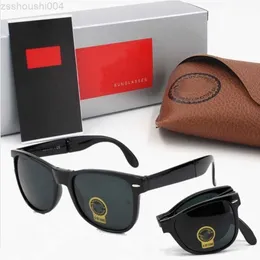 Männer Rao Baa Sonnenbrille mit Box Bans Classic Brand Retro Damen Luxus Designer Brillen Ray Metallrahmen Designer Sonnenbrillenbänder Frau FaltbrilleUT6N