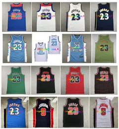 23 Michael Jor dan Bullets Throwback Basketball Jersey North Carolina college 1992 Team USA Mens T-Shirt Blue White Green Black Red Size S-XXL
