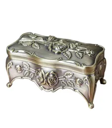 2022 Vintage Enameled Rectangular Collectible Jewelry Trinket Box for Women Rose Flower Storage Boxes Organizer Keepsake Gift Case3393489